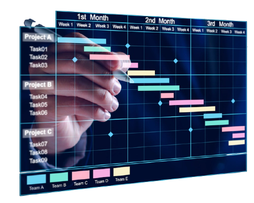 Image of of a CDO making changes to a holographic data table.