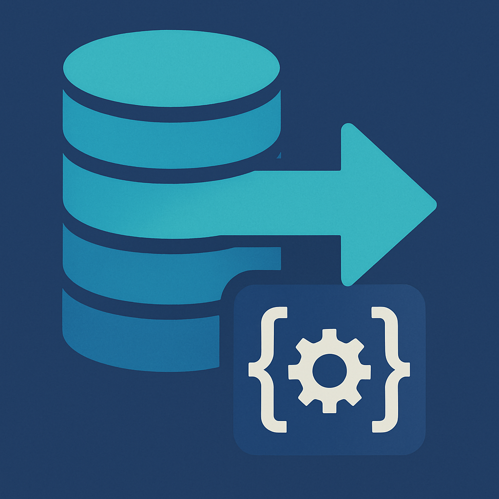 Database and automation icon for capturing, cleaning, and transforming raw data into AI-ready assets