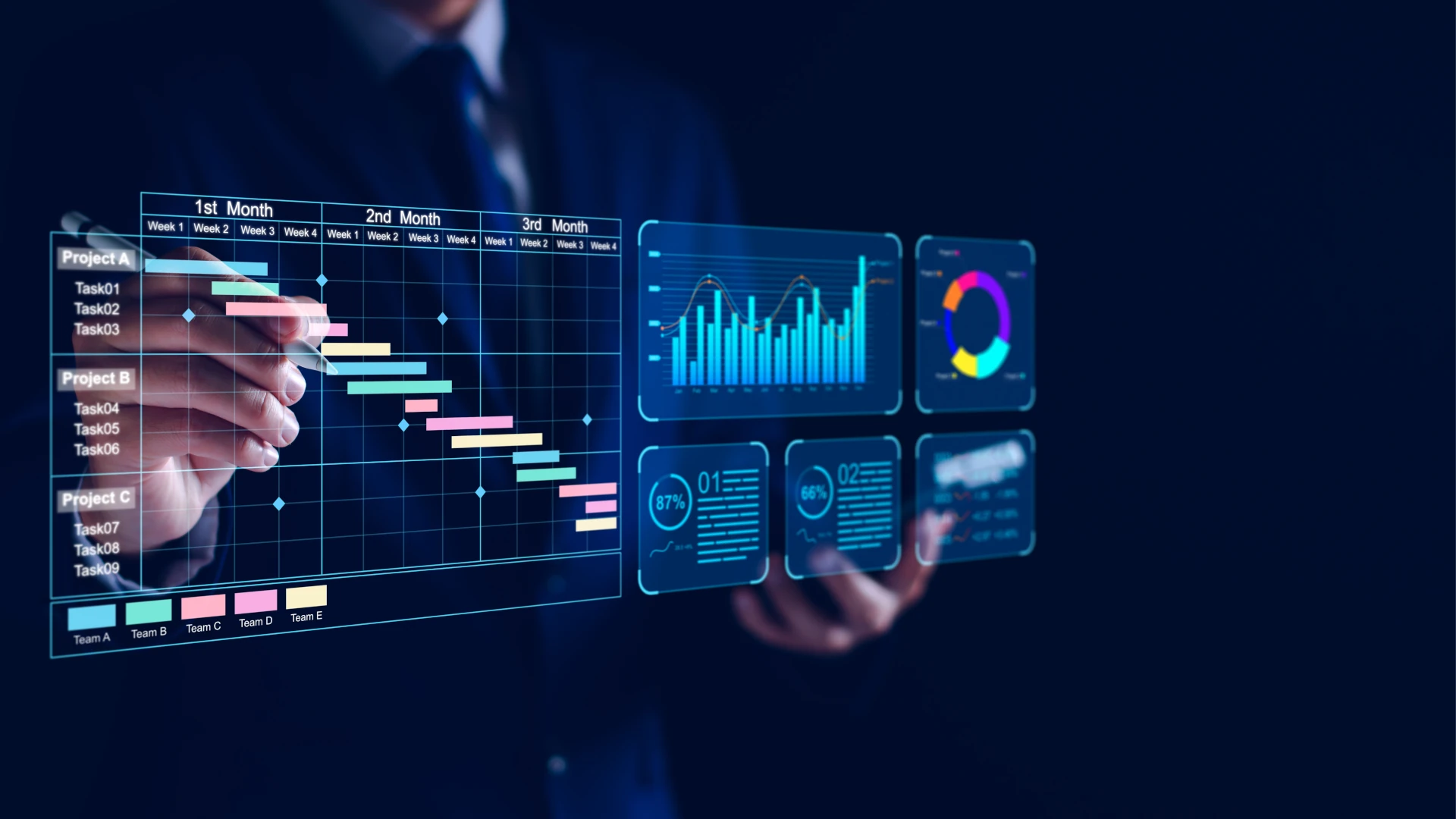 Business leader reviewing data strategy dashboard